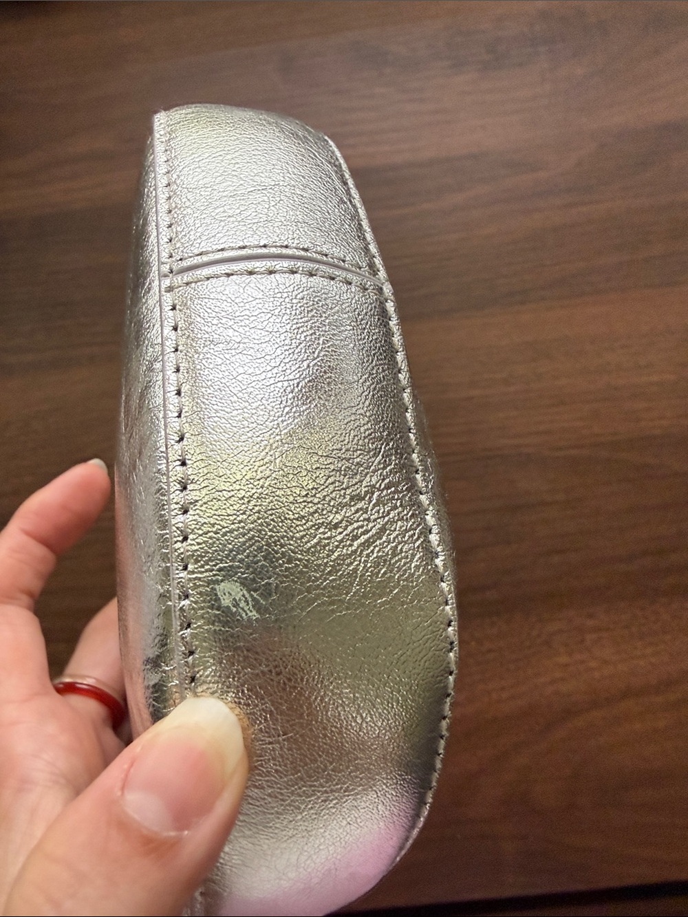 REFORMATION Mini Rosetta Shoulder Bag, Tumbled Silver - Picture 9 of 12